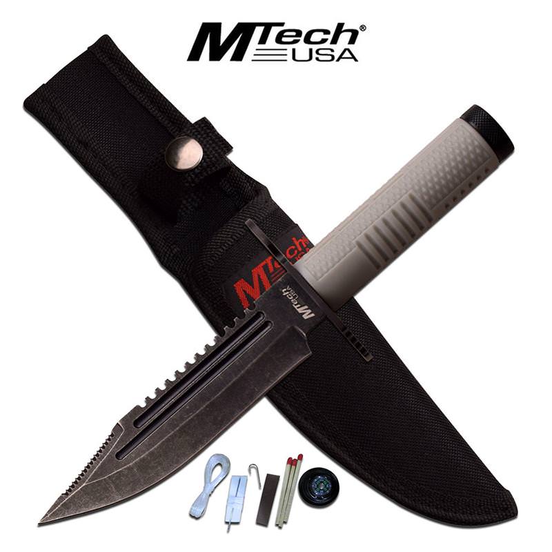 Mtech USA Fixed Blade Stealth Survival Knife Tennis Racket Handle Silver - Tophatter's Army Products & Self Defense Collectible Weapons - Tophatter Daily Deals
